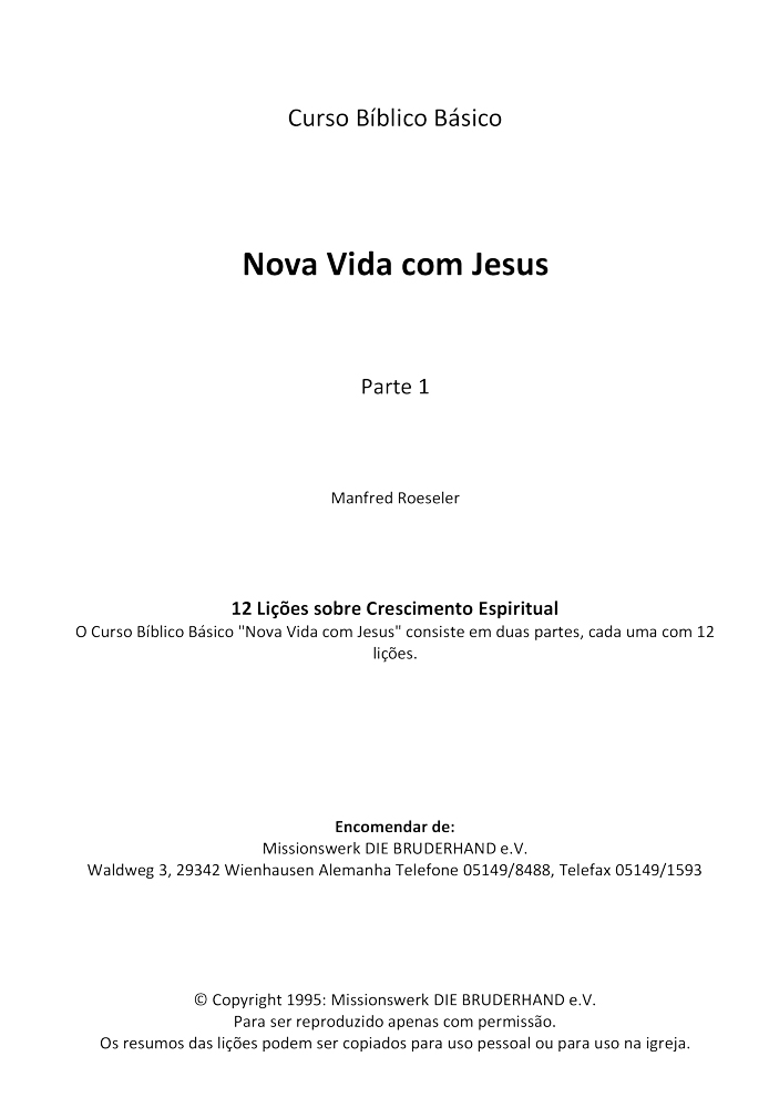 Portugiesisch: Neues Leben mit Jesus - Teil 1