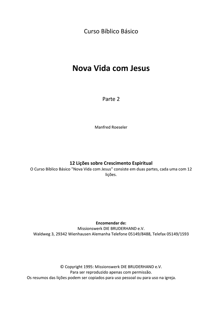 Portugiesisch: Neues Leben mit Jesus - Teil 2
